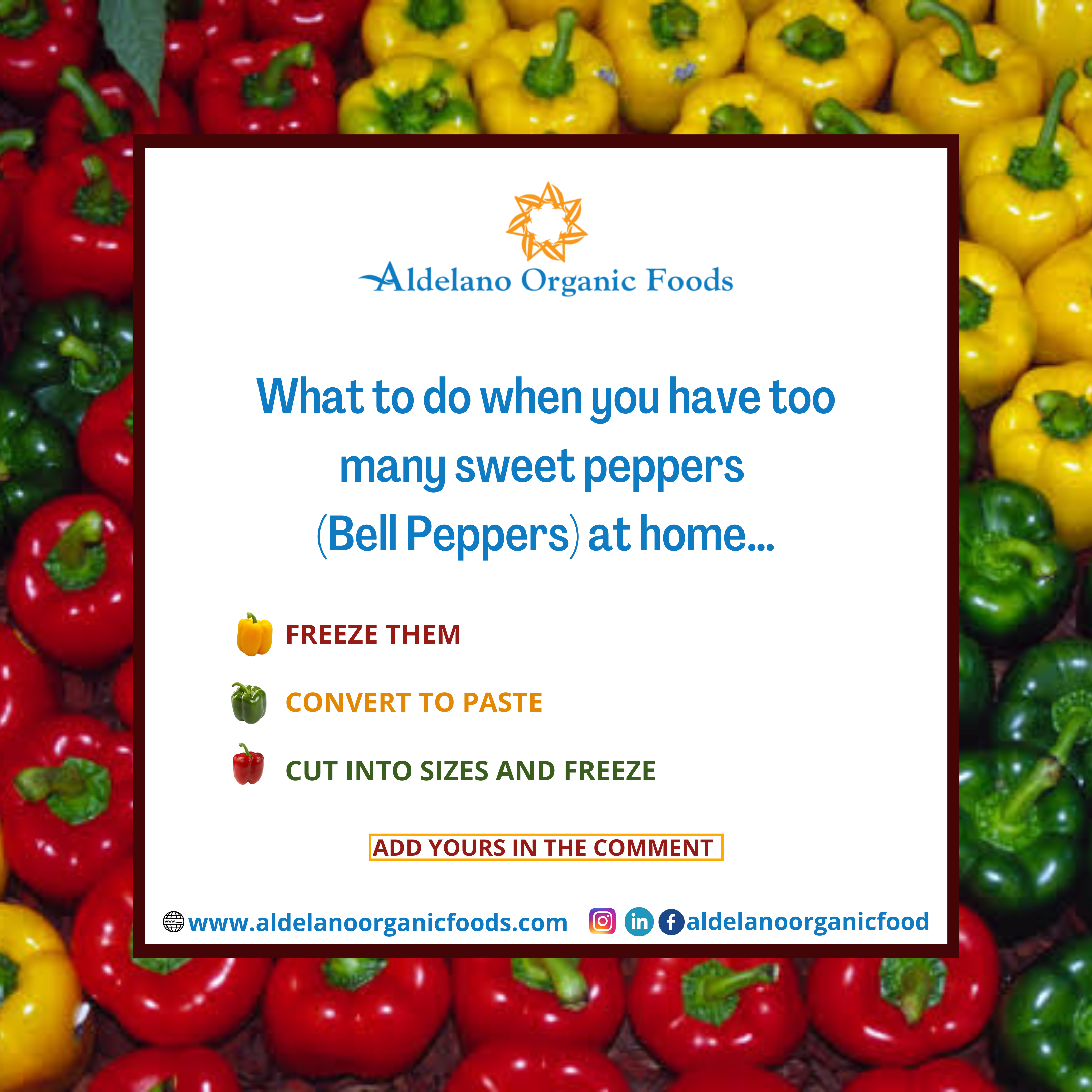 Preserving bell pepper